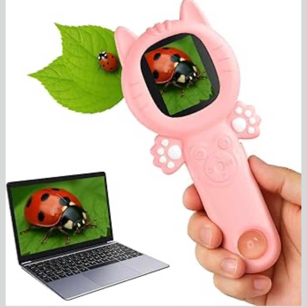 Pink Cat-Shaped Kid’s Microscope